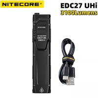 Nitecore EDC27 UHi USB-C Rechargeable Light 3100 Lumens Beam Distance 305 Meters Ultra Slim Flat EDC Flashlight Built-in Battery