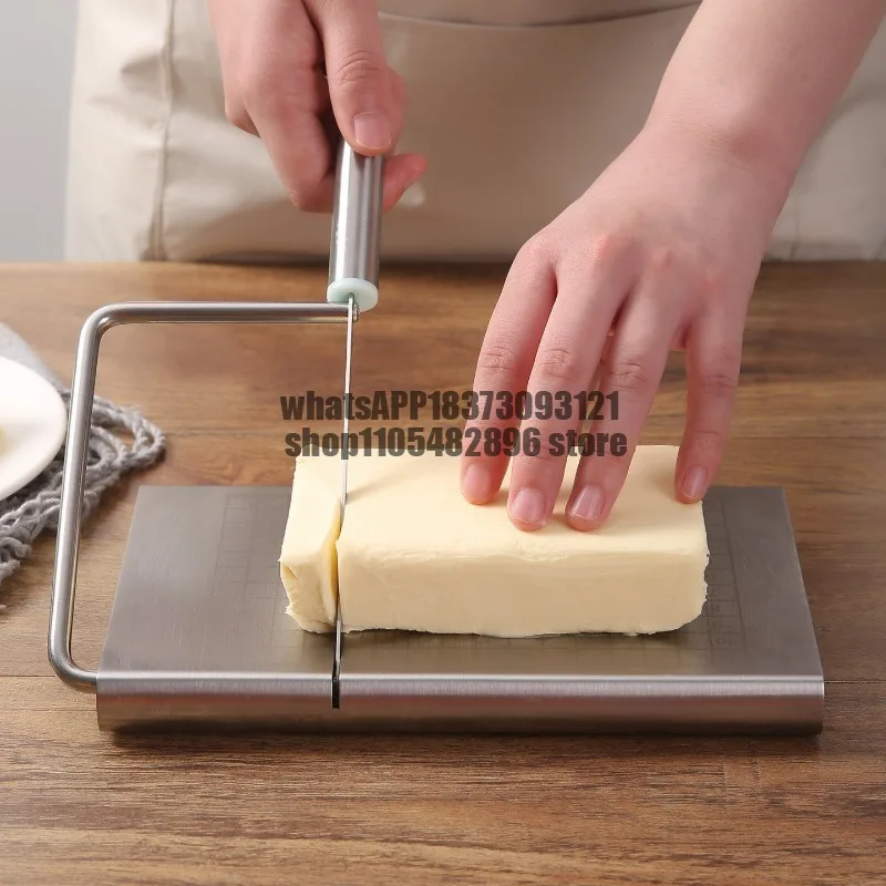 Cheese Cutting Scale Plate Stainless Steel Butter Slicing Cheese Slicer Baking Butter Sausage Slicing Gadget
