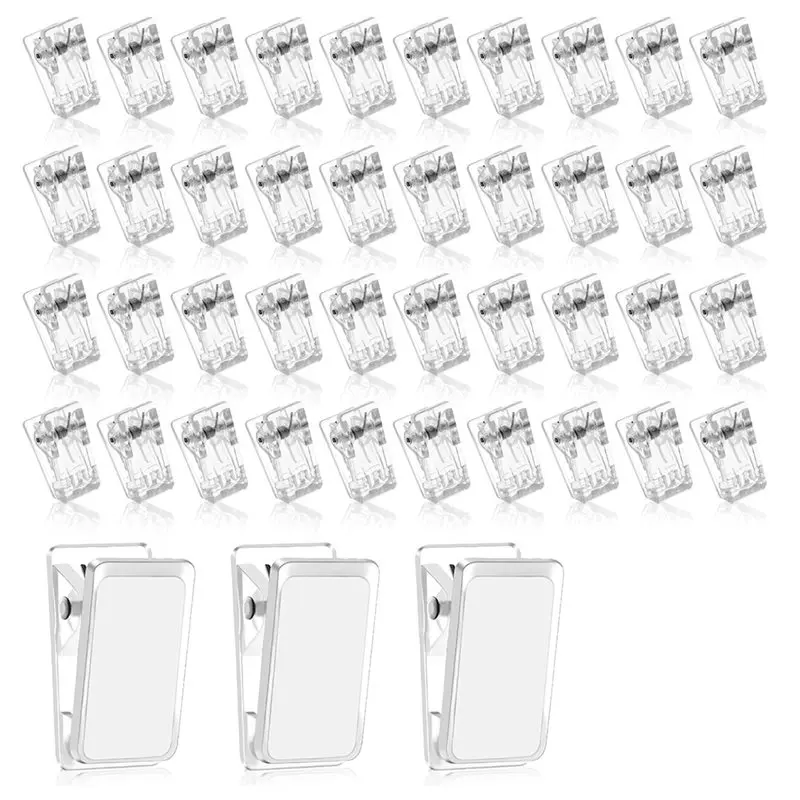 PORK-For Hanging Posters Photos 120 Pieces Self-Adhesive Clips, Tapestry Sticky Spring Hangers Wall Clips For Office Decorations
