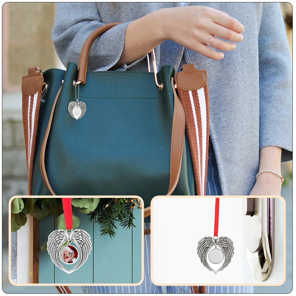 

2Pcs Personalized Sublimation Angel Wings Ornaments Christmas DIY Blank Pendants Home Decor Sublimation Angel Wings