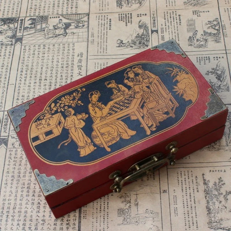 Antikes Schach Terrakotta Armee Schachfiguren Holz Klappschachbrett Cartoon Schach Kreatives Geschenk