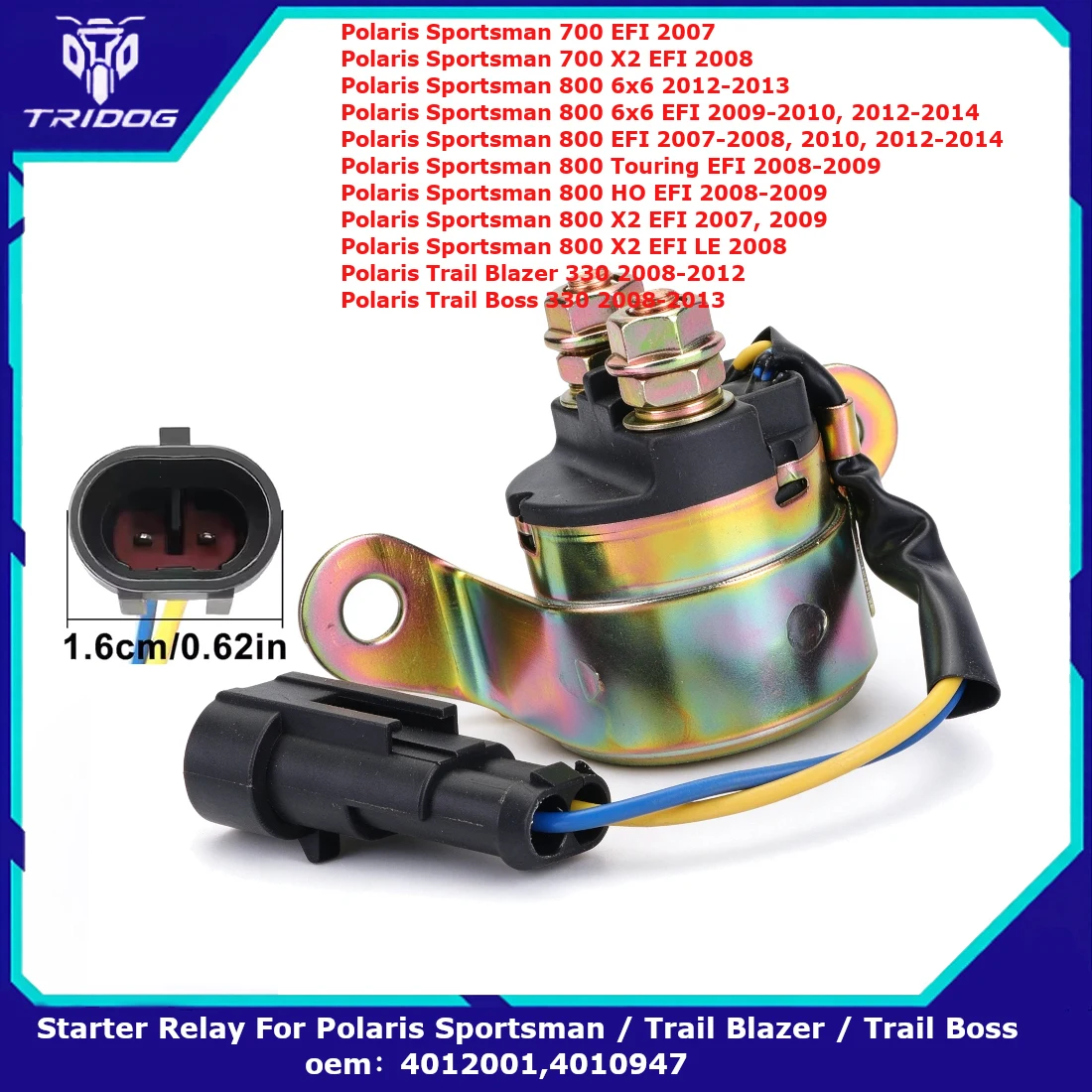 Motorcycle ATV Starter Solenoid Relay For Polaris Sportsman 700 800 6x6 X2 Trail Blazer 330 Trail Boss 330 OEM 4012001 4010947