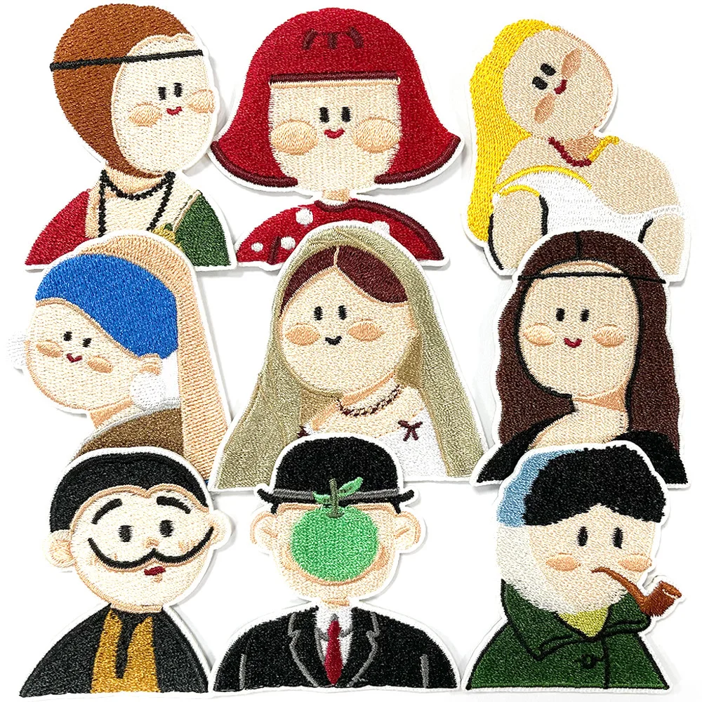 Iron on Patch Characters in World-famous Paintings Embroidery Patches for Clothing Art Picture Replica Applique Clothes Sticker