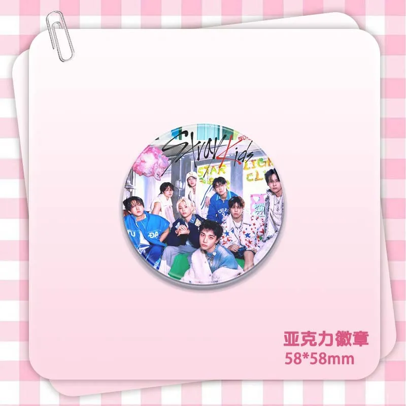 58 مللي متر شريط جديد الضالة الاطفال شارة أكريليك "DO IT" ألبوم جديد فانغ يمكن هان التعبئة والتغليف الديكور Skzoo ستار المحيطة #3