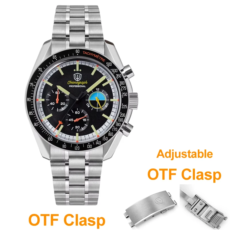 Watchdives WD1863 39mm VK63 Chronograph Watch OTF Clasp Sweep