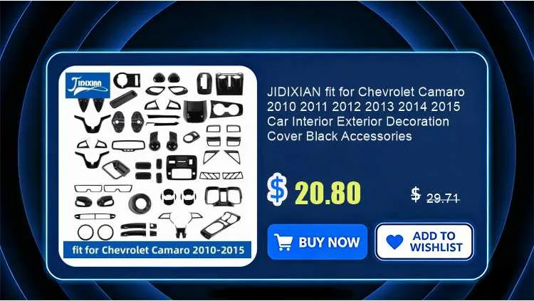 JIDIXIAN Car Window Lift Button Panel Decoration Cover for Chevrolet Camaro 2010 2011 2012 2013 2014 2015 Interior Accessories