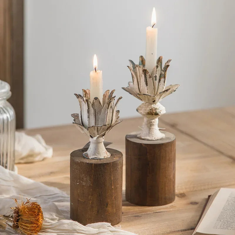 American Vintage Candlestick, Iron Do Old Atmosphere Arrangement Ornaments, Wedding Shooting Props, Living Room Table Decoration