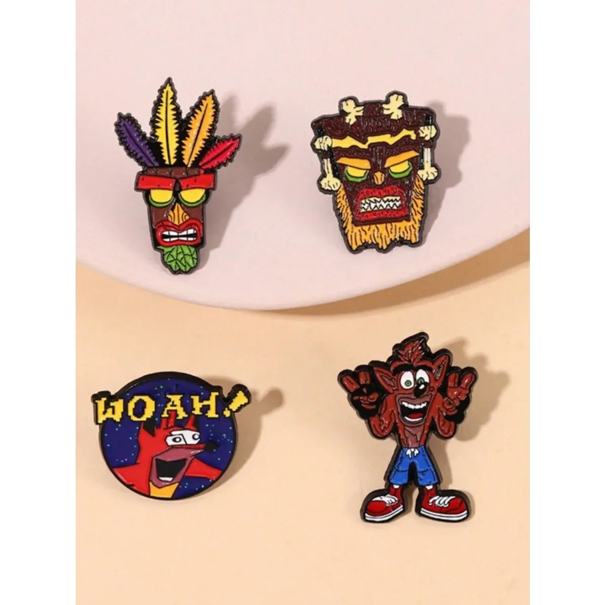 1 Piece of Funny Brooch, Primitive Tribal Wild Man Shaped Metal Paint Badge Decoration Brooch, Clothing Bag Medal Brooch