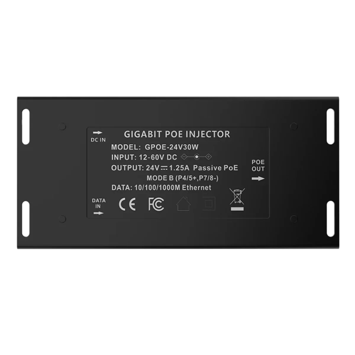 Gigabit PoE Injector 12V to 24V PoE Converter for Solar Conversions 12-60V Input 24V Passive PoE Output for MikroTIk