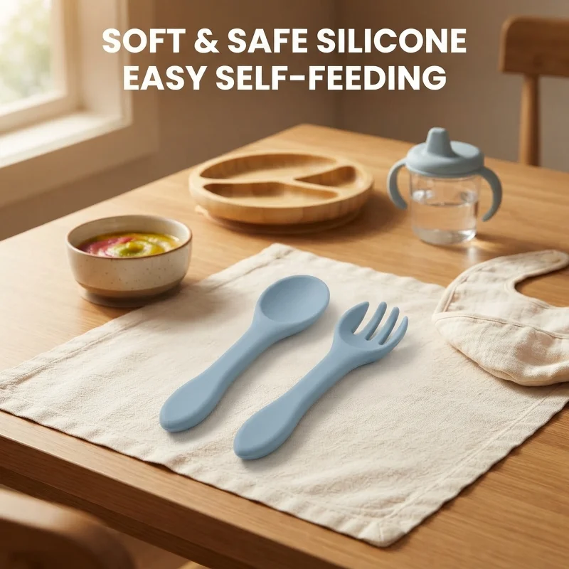 Baby Food Utensils Set - Juego de tenedor y cuchara de