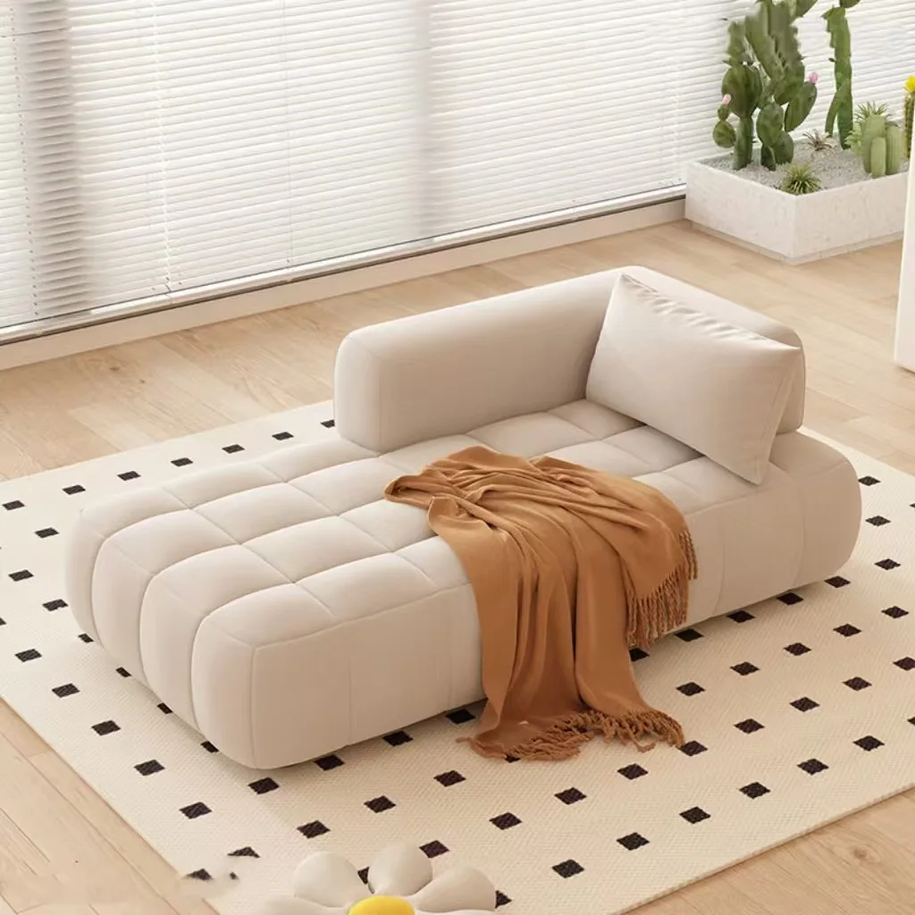 # Cream-style Flannel Chaise Lounge Double Sofa Recliner Lazy Chair for Living Room Bedroom Hotel Rental Balcony Home Furniture