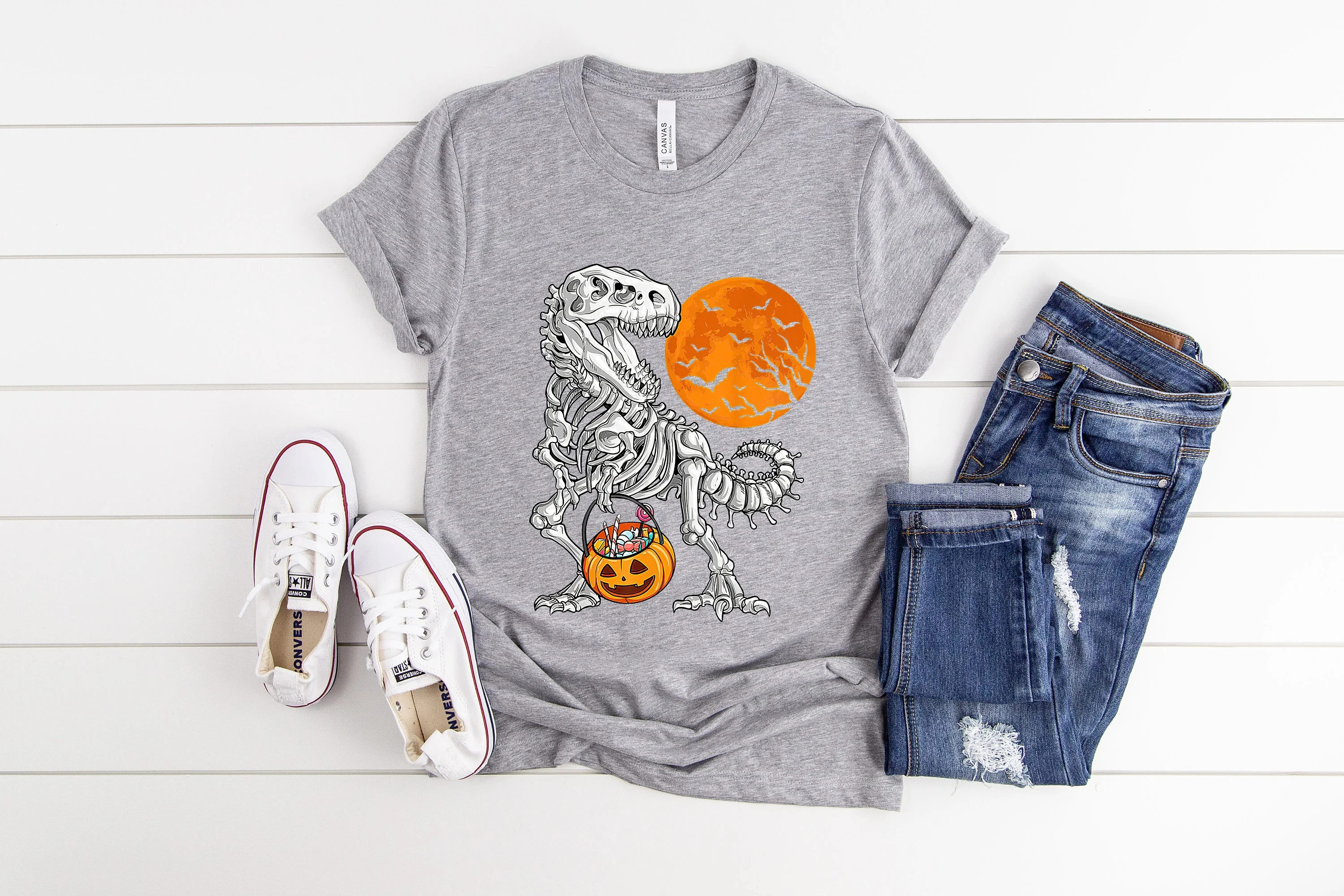 

Halloween Shirt for Boys Kids Dinosaur Skeleton T-Rex Scary Ghost T-Rex Shirt Cute Halloween Shirt Dinosaur Halloween T-shirt