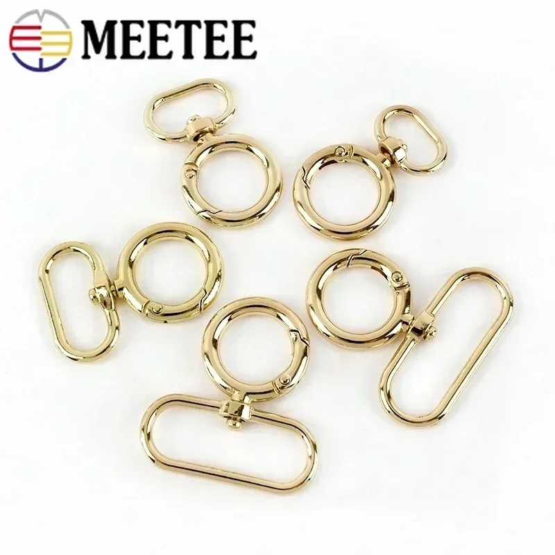 10/20Pcs 15-38mm Metal Gold Carabiner Buckle Bag Strap Lobster Snap Hook Belt Connect O Ring Clasp Keychain Hardware Accessories