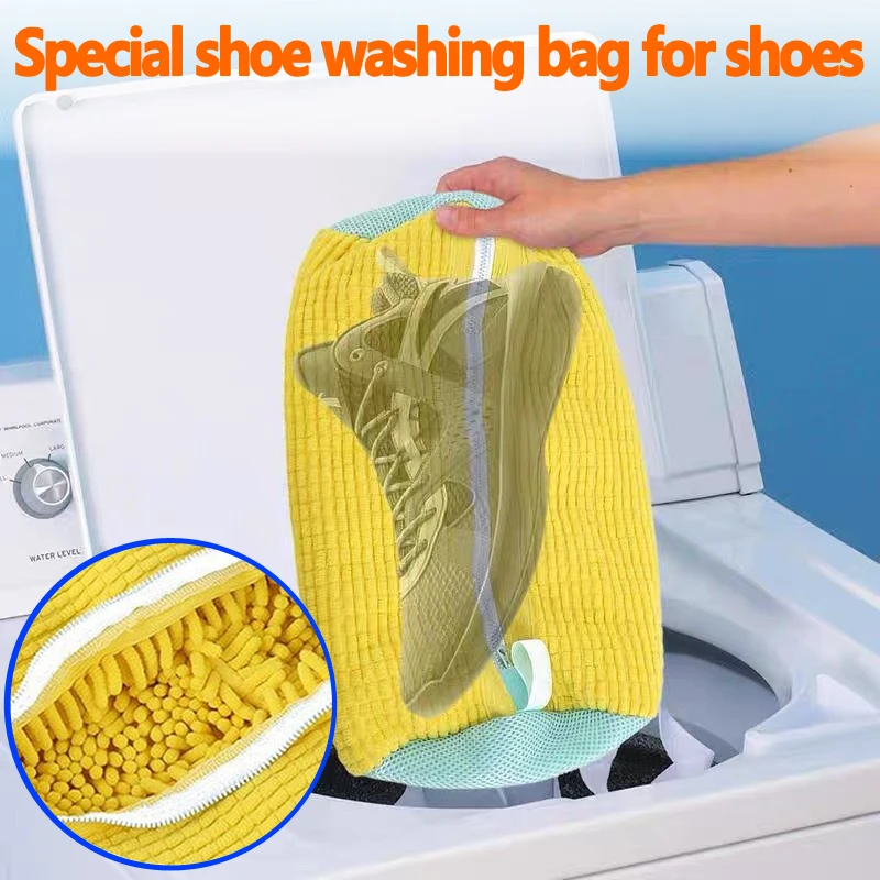 Household Portable Shoe Washing Bag Washing Machine Mesh Laundry Bag Anti-deformation Shoes Clothes Cleaning Bag