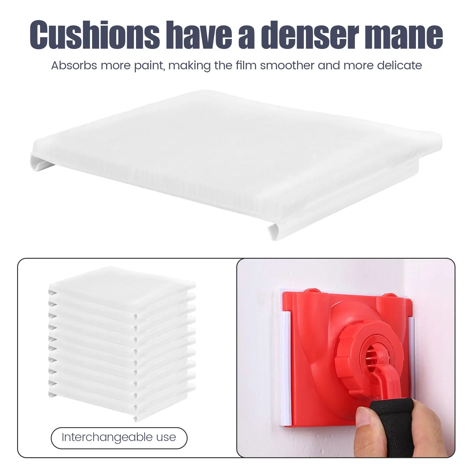 10Pcs Paint Edger Replacement Pads Nylon Dense Bristles Corner Painter Pads Resilient Trim Painting Tool Pads for Walls Ceilings