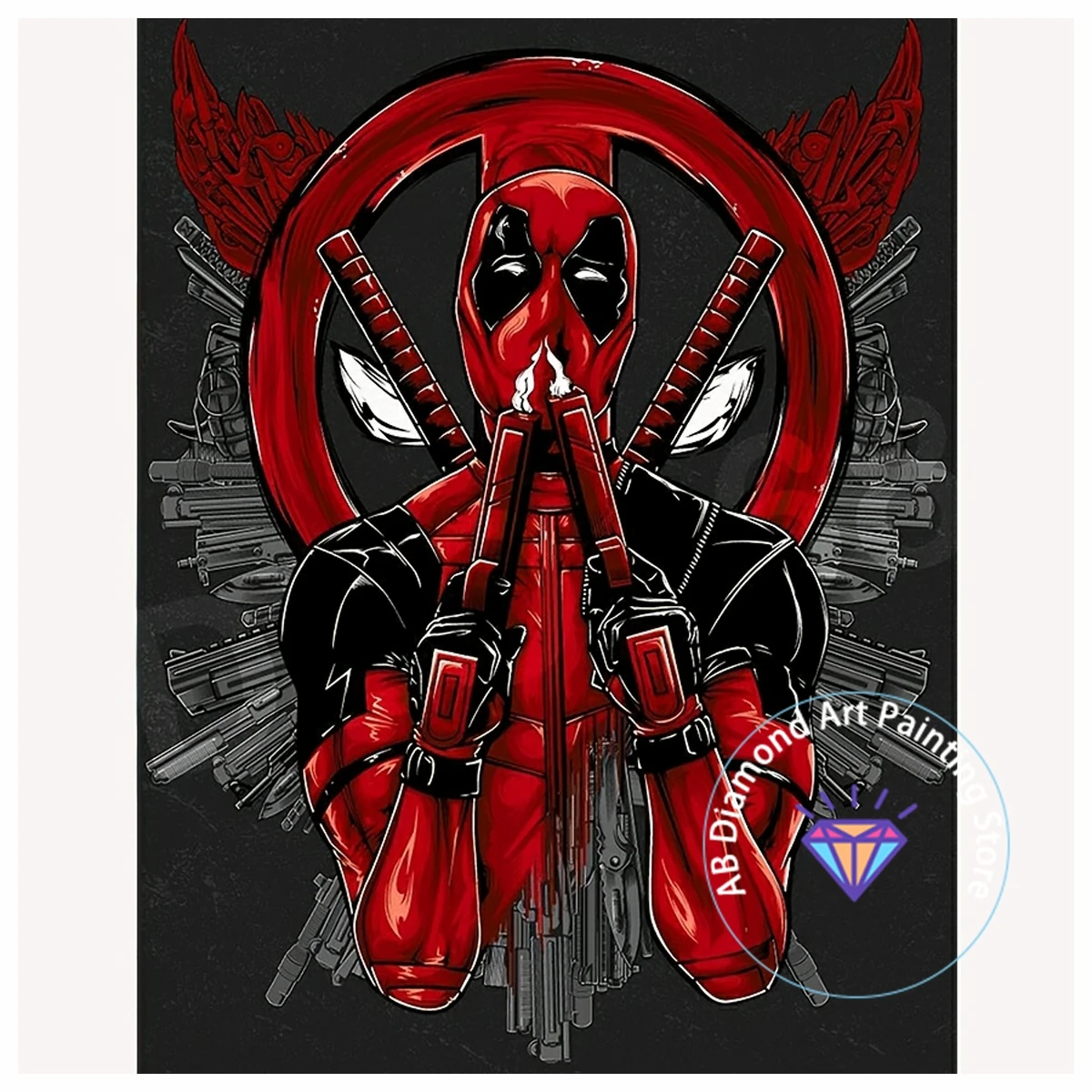 

Cartoon Deadpool AB Diamond Painting Kit 5D DIY Diamond Embroidery Cross Embroidery Handmade Art Gift Crafts Home Decoration
