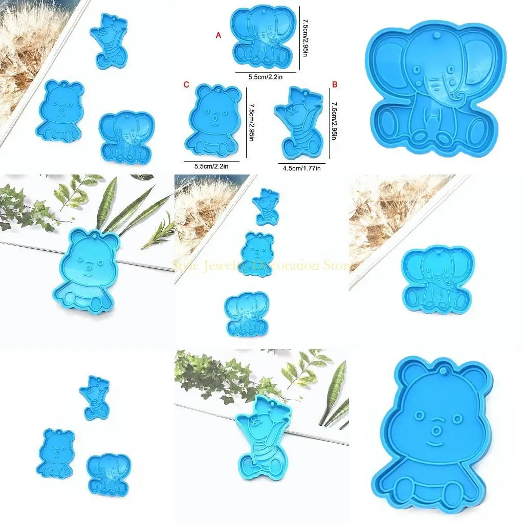 

D46E Силиконовая форма DIY DIY Baby Свиньевый Свинька Медведь Силиконовая плесень DIY для творческих кулонных украшений с
