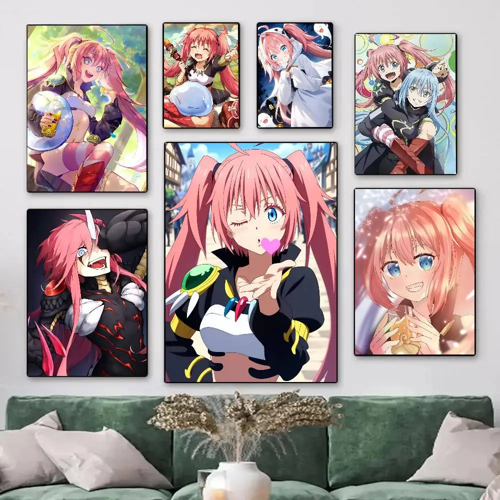 Anime R-Regarding Reincarnated to S-Slime Milim Nava Posters HD Print Vintage Wall Art Decor for Home Study Room