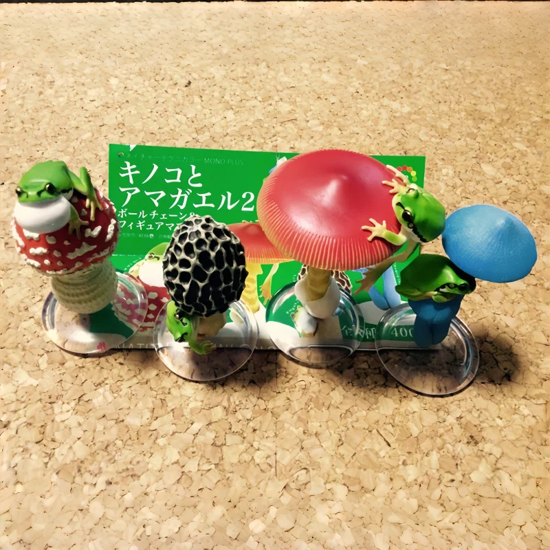 정통 일본 IKIMON 세컨드 웨이브 버섯과 비구마토이 에그 시뮬레이션 버섯 장식품 걸이 장식 장난감 피규어
