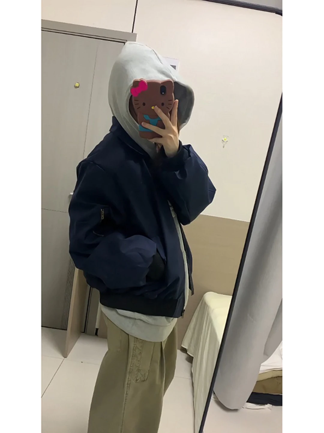 

Cleanfit Women's Pilot Jaet ort Sle Baseball irt Turn-down Collar Layering Top American High-end Feeling Autumn Wear