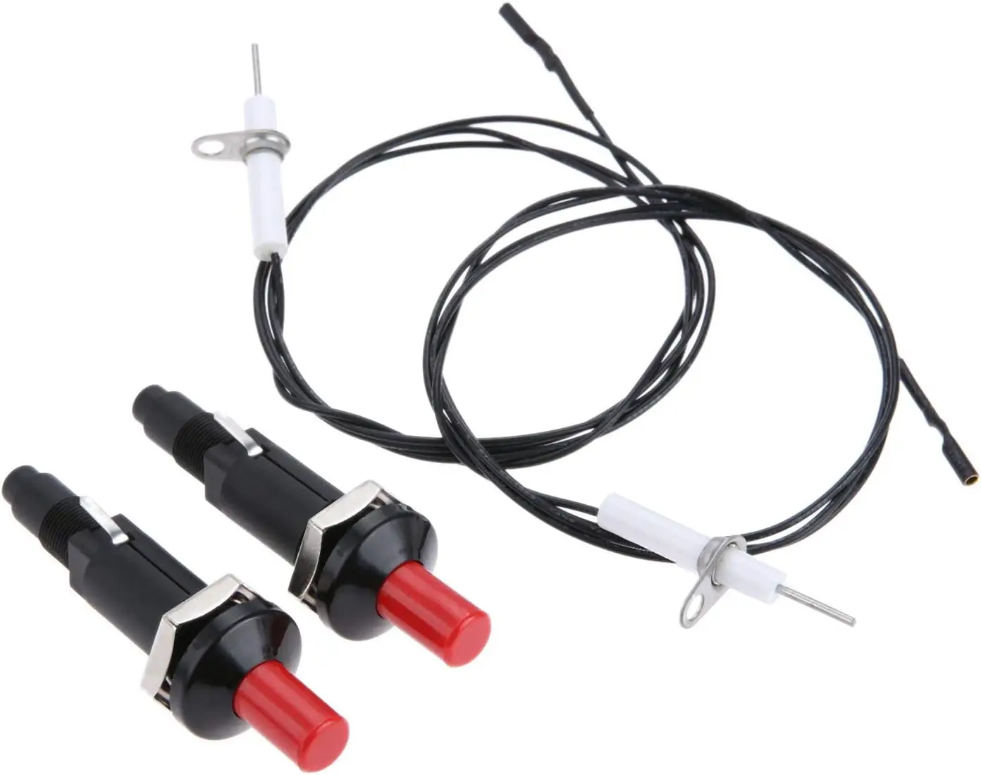 Piezo Igniter W/ Spark Ignition Propane Push Button Piezo Igniter Kit W/ Thread Ceramic Electrode Ignition Plug Type of 1 Out 2