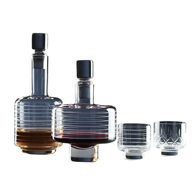 Simple high-end glass wine ware Modern simple atmospheric texture decanter