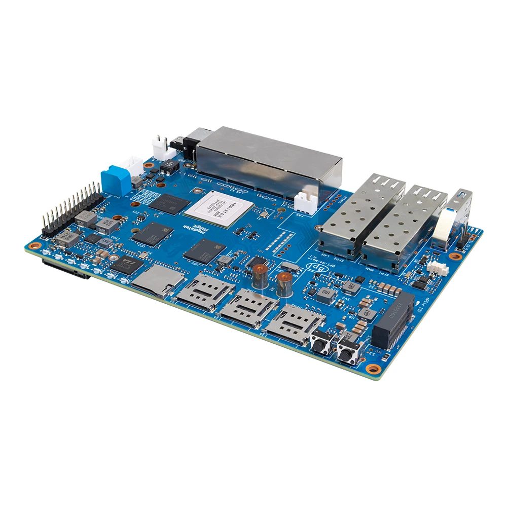 Imagem -05 - Banana pi Bpi-r4 Router Board Mediatek Mt7988a Filogic 880 4-core Arm Corex-a73 Wifi7 Módulo Ipa Nic Porta de Rede 4x Gbe