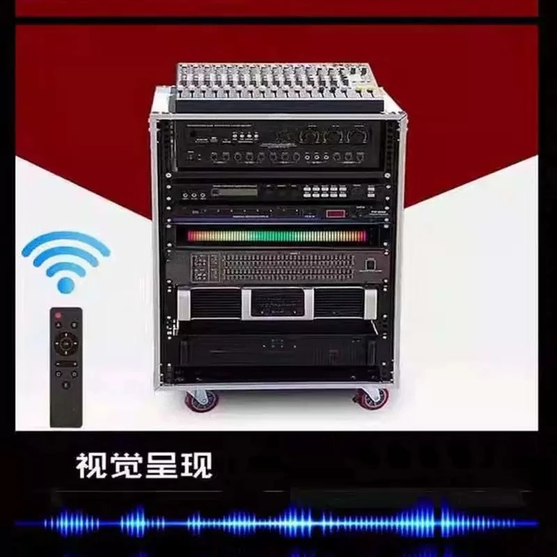 RGB Remote Control 1U Cabinet Music Rhythm Light, Sound & Wire Dual Control LED Level Indicator Spectrum Lamp