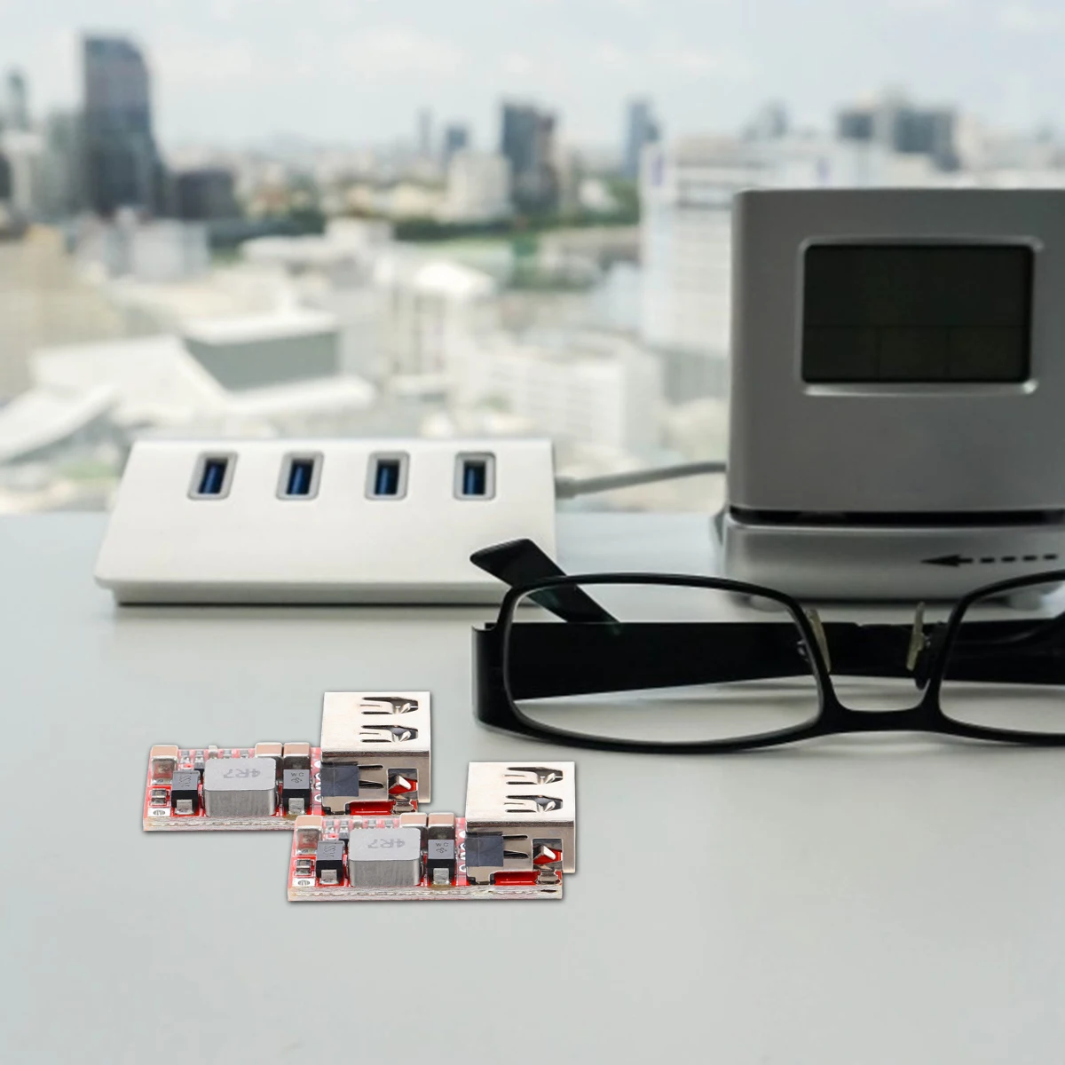

5pcs 6-24V to 5V 3A DC-DC Module USB Voltage Regulator Sync Rectification Low Static Current Car Cigarette Lighter
