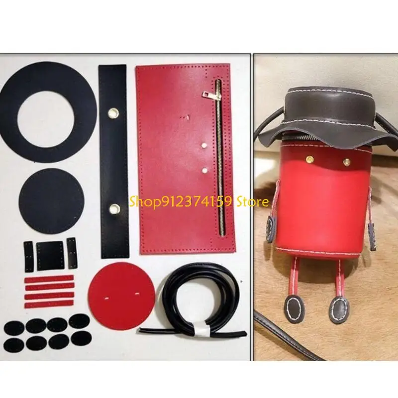 

G5AE Crossbody Bag DIY Material Package Homemade Mini Bucket Cylinder Bag for Women