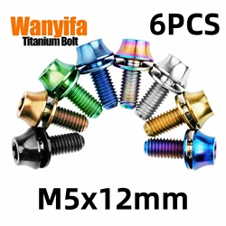 Wanyifa Titanium Bolts M5x12mm Round head with Gasket Screws for MTB Bicycle Cycling Water Bottle Cage Holder