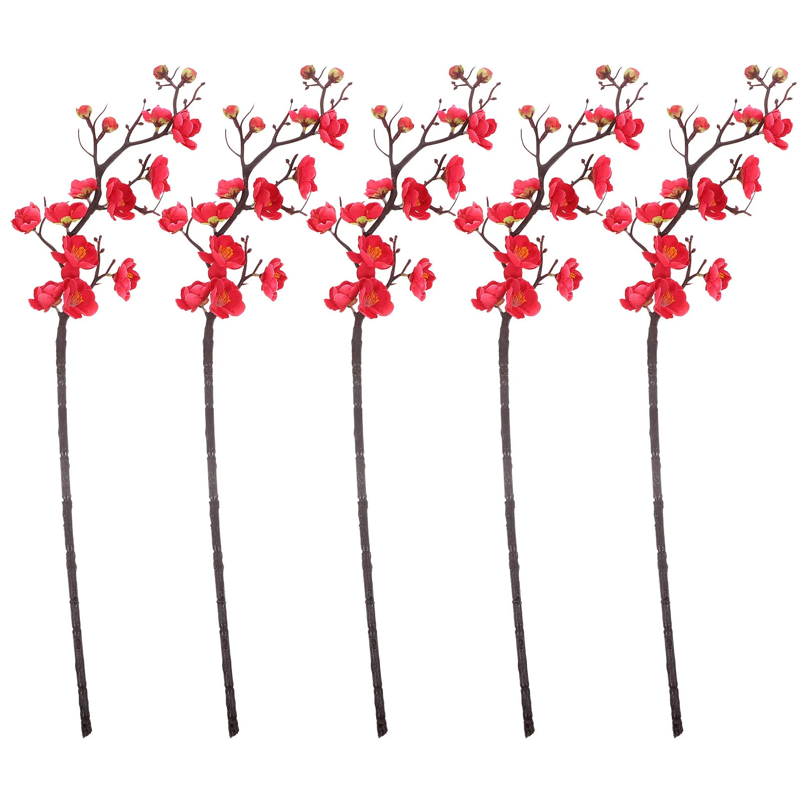 

5Pcs 60Cm Lifelike Artificial Plum Blossom Faux Flowers Ideal for Wedding Table DIY Present Bedroom Courtyard Decor Use