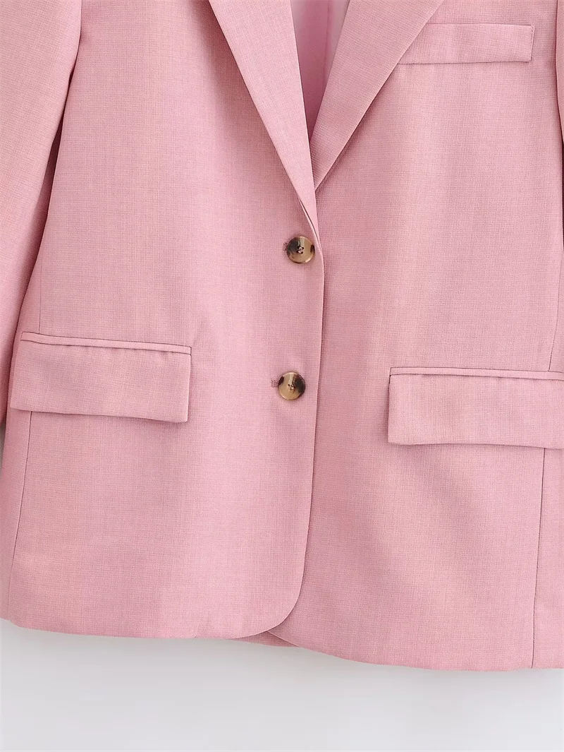 Women Blazer 2025 New Fashion Cool Pink Blazer for Women Lapels Ladies Blazer Top Casual Chic Women Coat