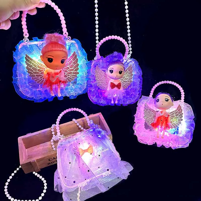 New Kids Light-emitting Toys Beautiful Girl Princess Handbag Kids Play House Toys Birthday Party Costume Dress Up Light Up Toys