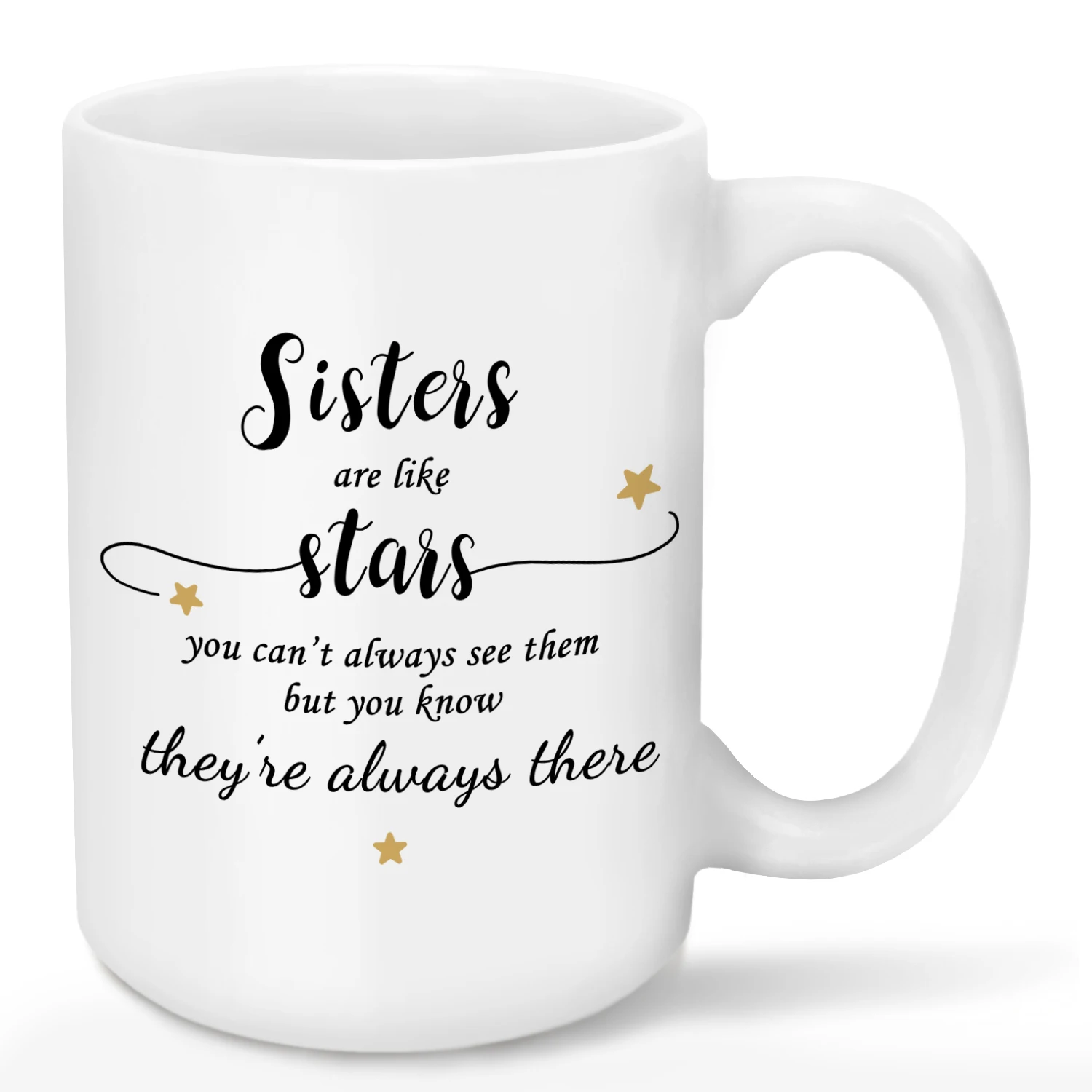 1PC, Sisters Are Like Stars Coffee Mugs, Birthday Gifts for Sisters,Christmas Gifts for Women, Friends, Sisters, Besties, 15oz