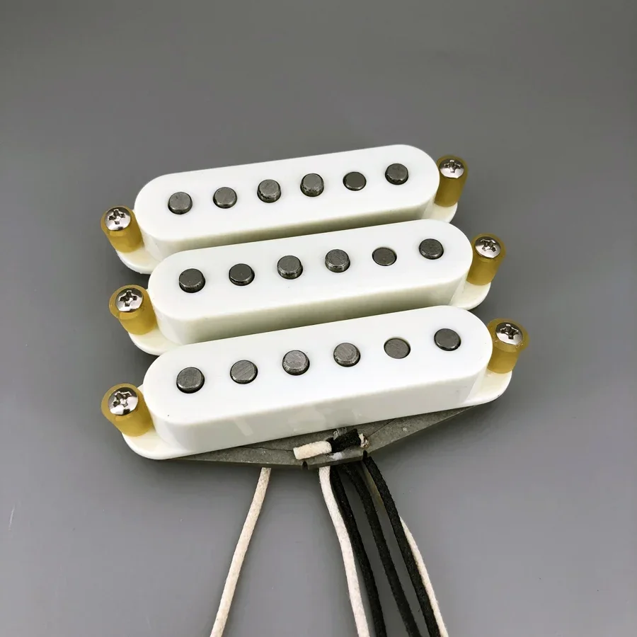 

Artfit Vintage '65 Alnico V Single Coil Electric Guitar Pickups Set Wax Wires Grey Bottom Plate N/M/B