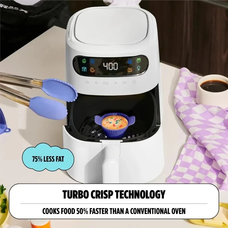 Digital Air Fryer Touchscreen Temperature Control Timer and Auto-off Features Comes with Silicone Cupcake Molds