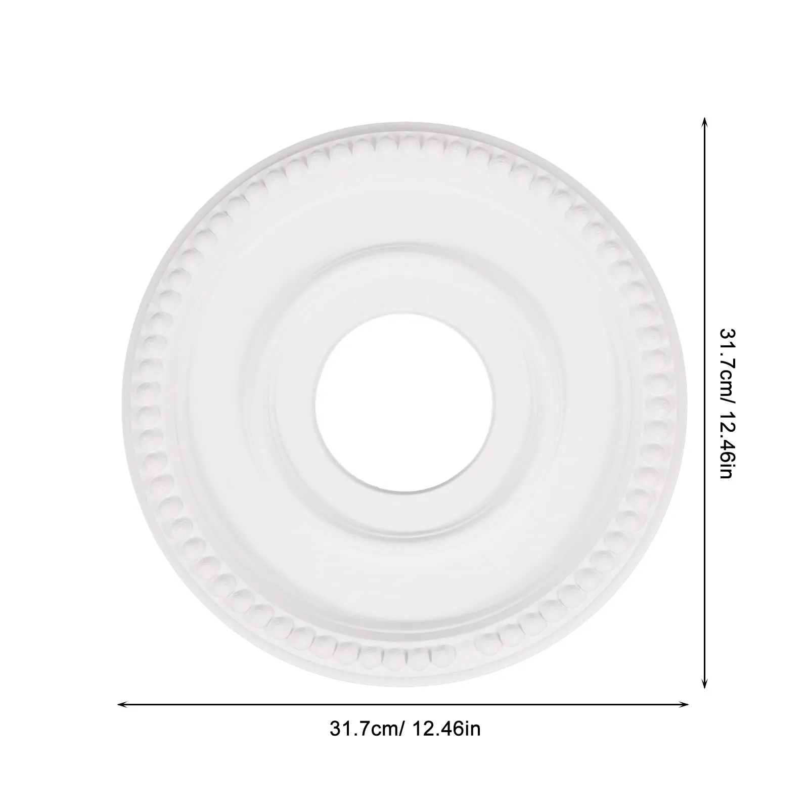 12.4 Inch PU Decorative Ceiling Medallion Round Light Fixture Cover for Ceiling Fan Chandelier Hole Concealer Stylish Home