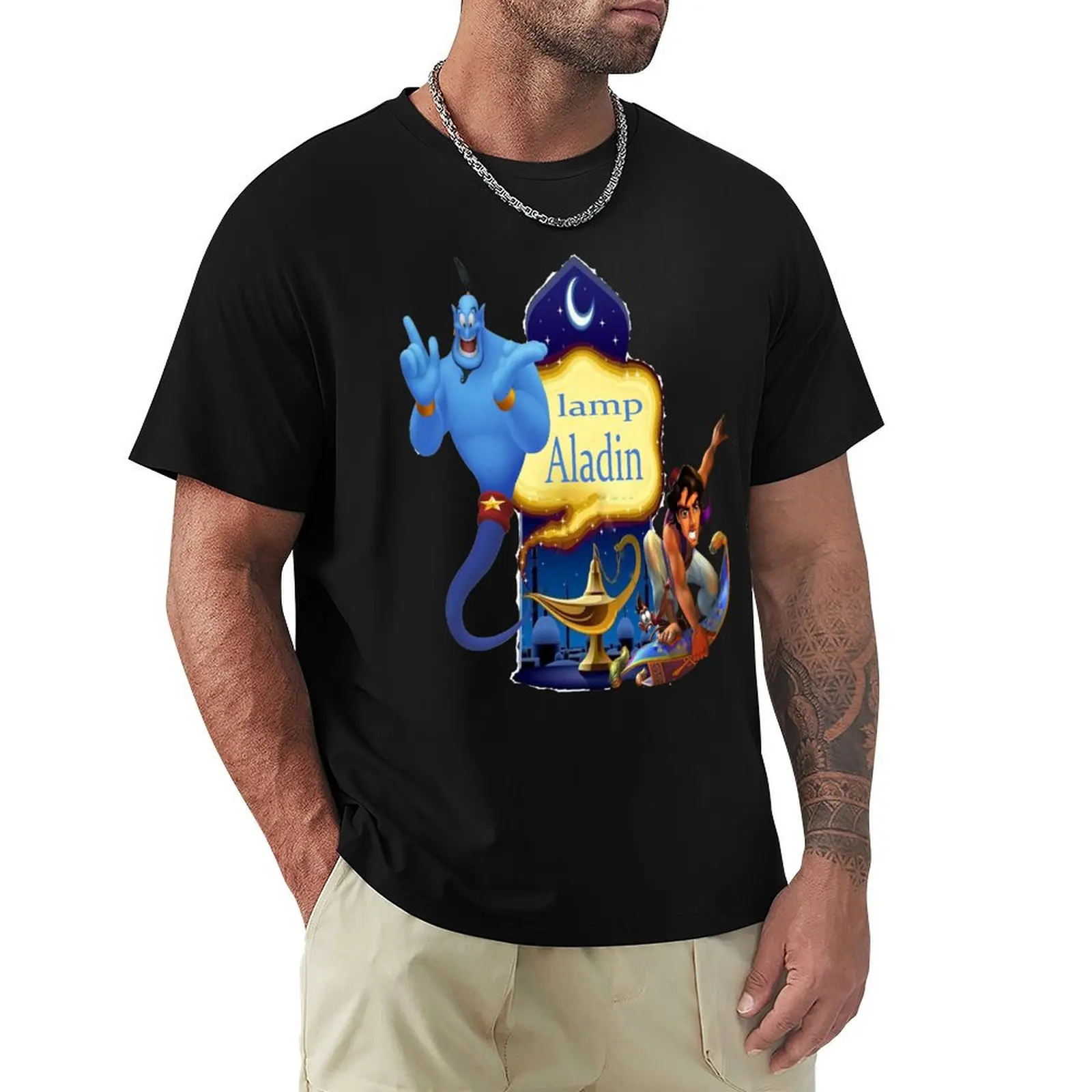 lamp Aladin T-Shirt blue archive plus sizes basketball graphic tees graphic t shirts funny t shirts men