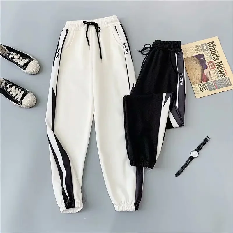 العصرية الكورية نمط المرأة Sweatpants فضفاضة تناسب Harajukubf التخسيس الكاحل الربط عارضة الحريم السراويل