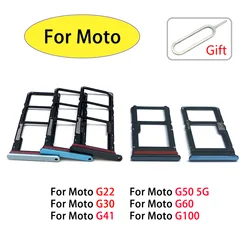 NEW Sim Card Tray Slot Holder Adapter For Moto G22 G30 G41 G50 5G G60 G100 Card Reader Adapter Socket Replacement Parts