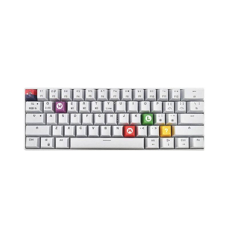 Super Mario Bros Luigi Cosplay Keycaps, Multicolor, Teclado Mecânico Key Cap, Acessórios Prop, Presentes Toy, 5Pcs Set