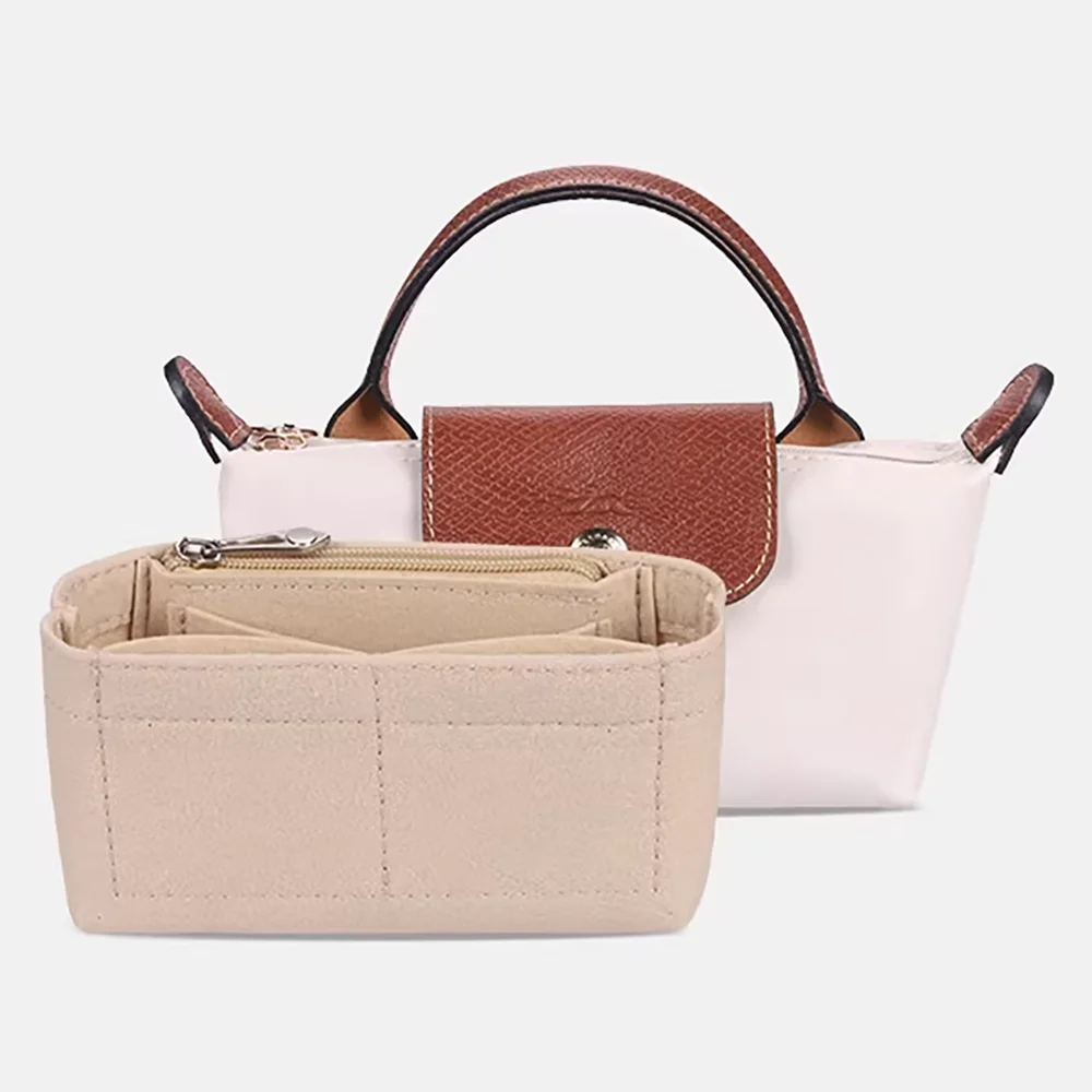 Felt Insert Bag Organizer Bag for Handbag Purse Organizer for Longchamp Mini Shoulder Bag