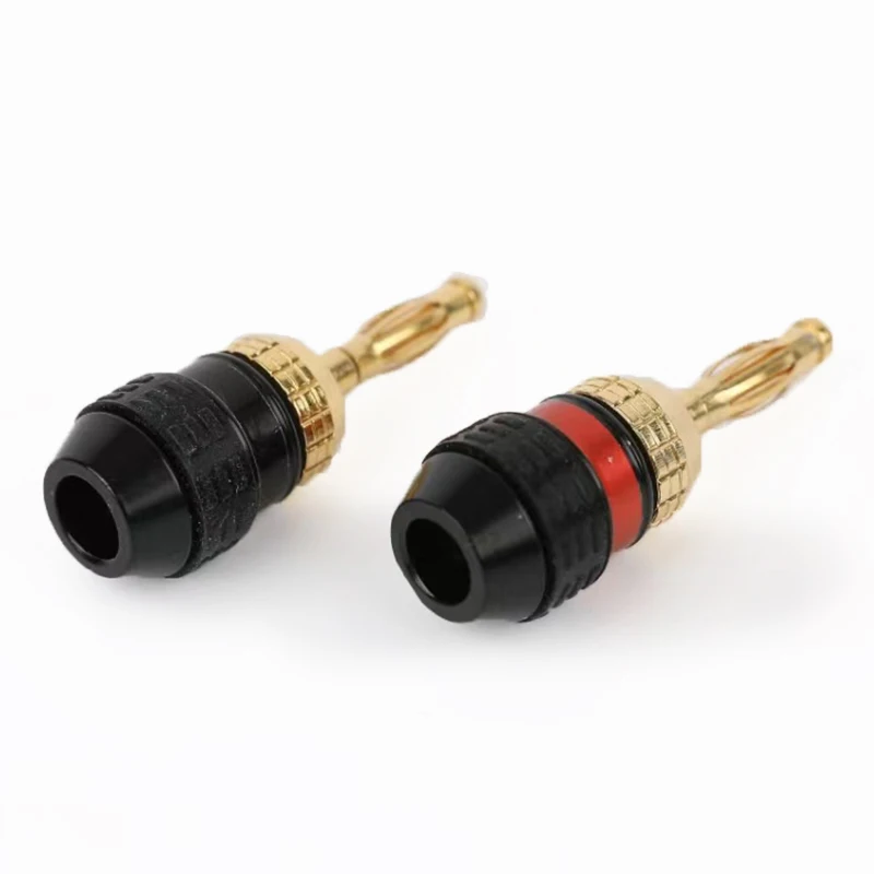 Banana Plugs Speaker Amplifier Wire Connector Adapter 24K Gold Plated Banana Connectors Jack for Hifi Audio Speaker Wire Cable