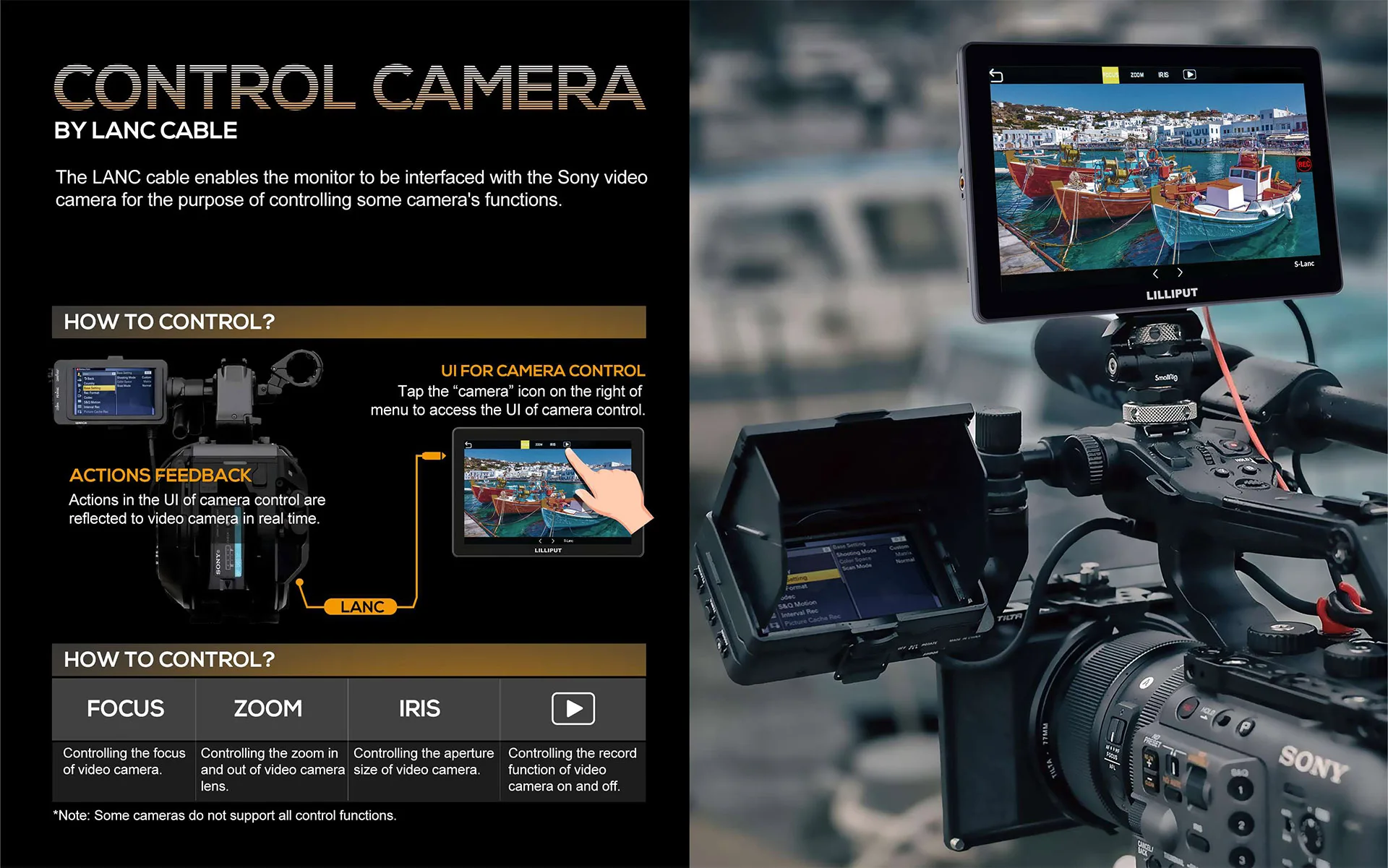 Per Lilliput HT10S Monitor LCD touchscreen da 10,1 pollici 1500 Nits 60Hz Aggiornamento per ingresso HDMI 3G-SDI Controllo fotocamera integrato