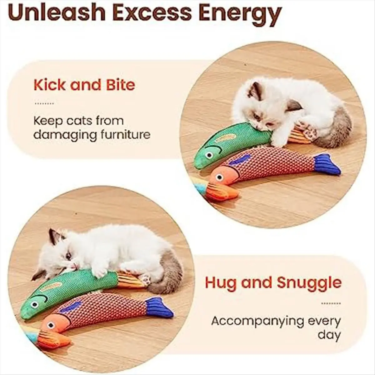 A72P 3 Pcs Cat Toys Saury Fish,Cat Chew Toy Catnip Toys for Indoor Cats