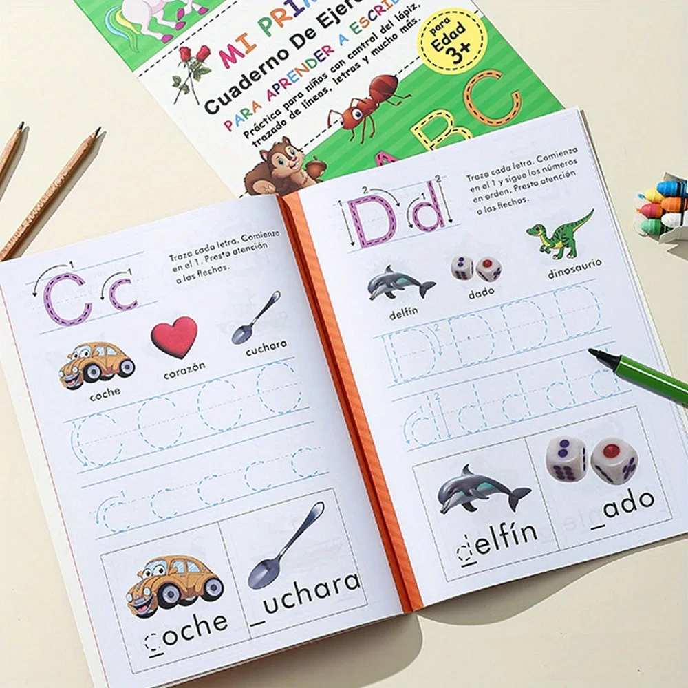 32-seitiges spanisches ABC-Arbeitsbuch für Kinderhandschriftbücher | Pro-Educator-zugelassene Buchstabenbildungspraxis für Kinder ab 3 Jahren – Detail 6