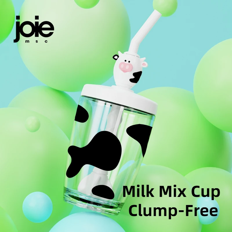 Joie Milk Mix Straw Cup Mixing Cup Children’s Milk Cup Cute Animals Cartoon Water Cup Girl Plastic Cup Drinkware