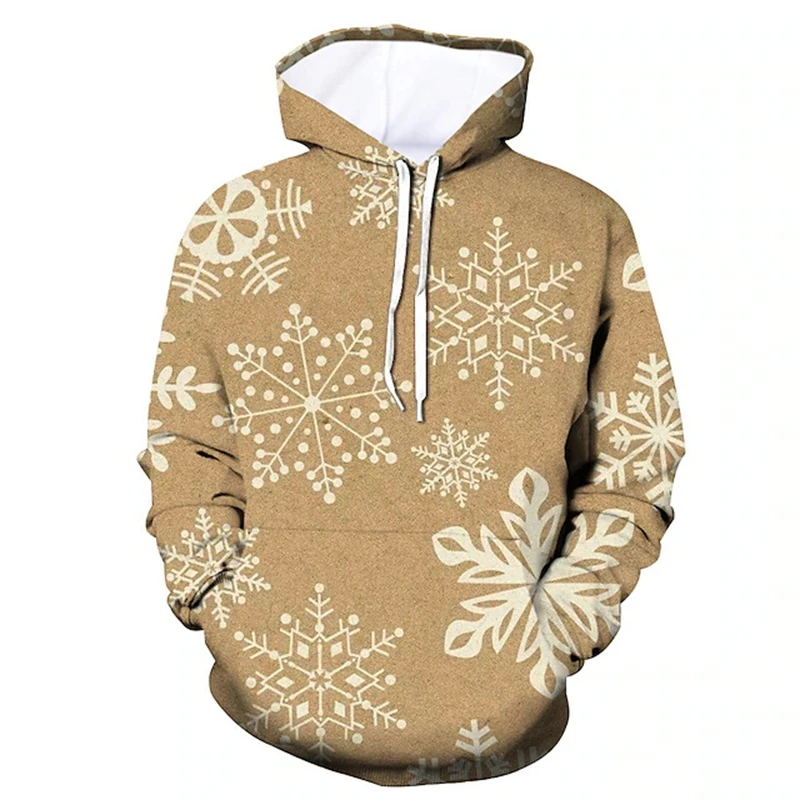 Men's Clothing 3D Printed Snowflake Christmas Hot Sale Hoodies Men's Autumn Winter Sweatshirts Fashion Streetwear Y2K Pullover