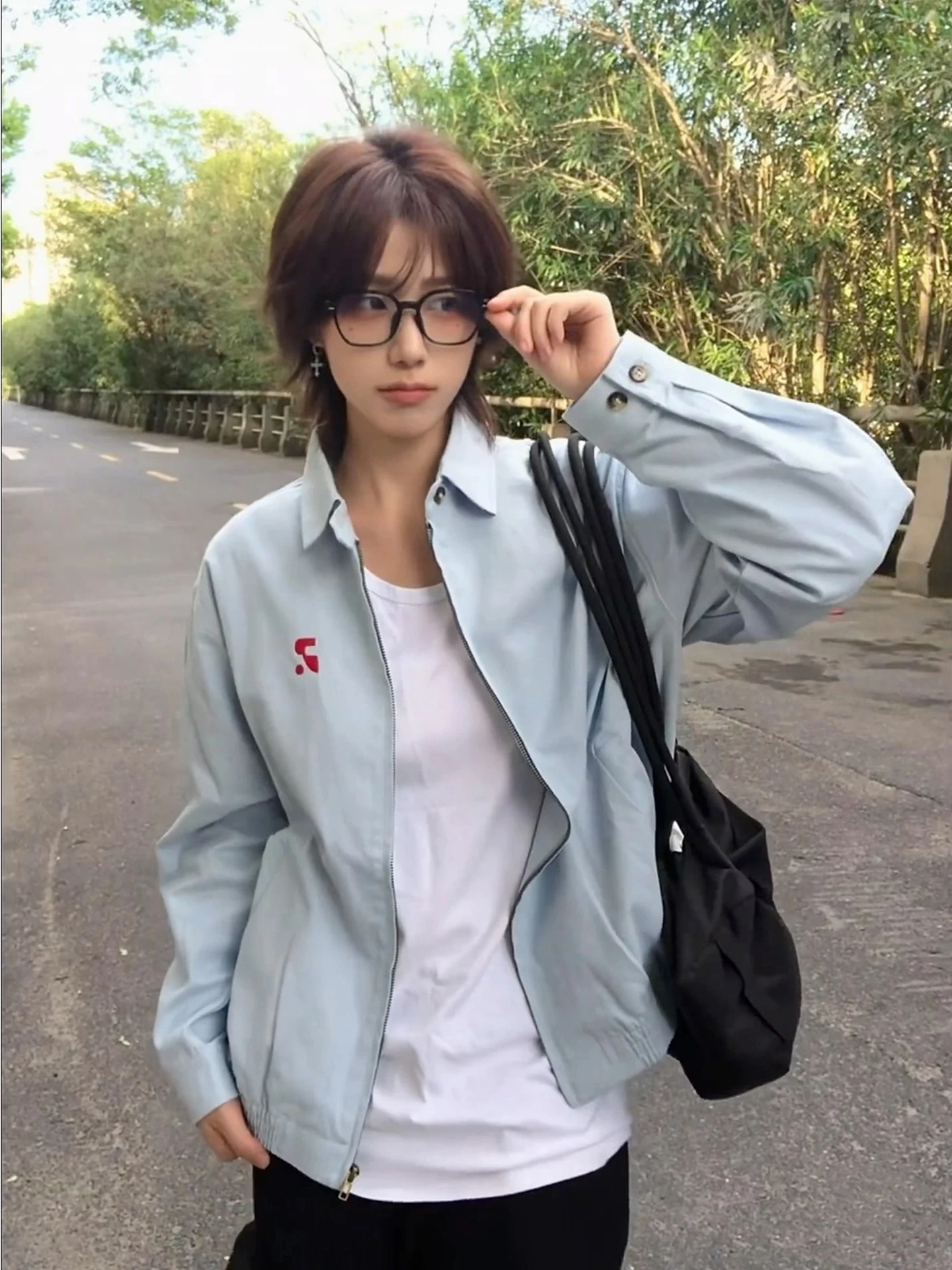 クリーンフィット ライトブルー アメリカン スレ ハリントン ジェイ メンズ イルト コート スタンドカラー ベースボール オルム アウトドア 通勤 スポーツ